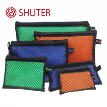 Shude D47010 color double layer canvas A4 zipper bag receipt A7 multi-layer grid office document bag coin bag