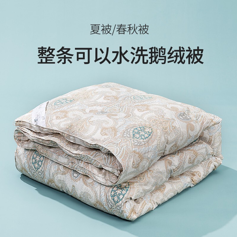 Washable Hungarian down Quilt, Large 95% White Goose Down, Warm Air-Conditioning Quilt, Spring and Autumn Quilt, Two-In-One All-Season Quilt