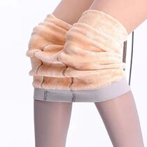 320 grams of a winter plus velvet thickened fake meat leggings female flesh-colored skin tone outer wear warm bare leg artifact