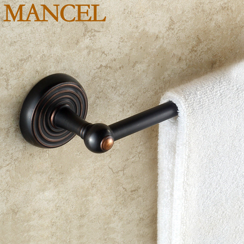Taiwan Eberly American European-style antique black towel rack all copper black towel bar powder room single-bar bath towel rack