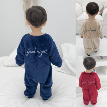 Baby clothes Baby one-piece clothing male 0-3 months newborn winter clothing plus velvet warm climbing clothes Childrens clothing