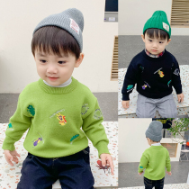 Boys sweater 2021 autumn winter clothes new warm baby knit shirt baby Foreign style coat childrens pullover tide coat