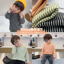 Childrens T-shirt 2021 Spring and Autumn New Striped Baby Long Sleeve Top Children base shirt Boy foreign style Korean