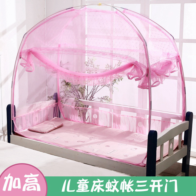 Children's beds bed net Mongolia bag three open door girl princess wind pink boy 80x150 168x88 80x160