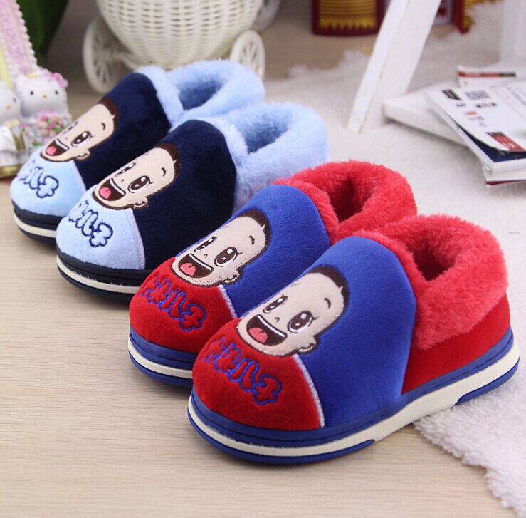 Pantoufles enfants en suède pour hiver - semelle caoutchouc - Ref 1004868 Image 31