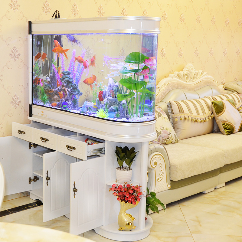 Bullet fish tank screen shoe cabinet glass ecological free water small and medium large living room household aquarium 1 2 meters