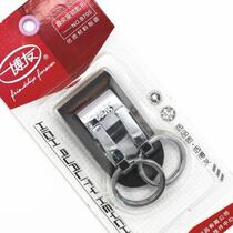 Shanghai Boyou B705 stainless steel keychain keychain simple double ring belt buckle