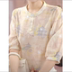 Women's Chinese style round neck and seven-quarter sleeve printed shirt