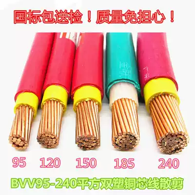 The national standard flame retardant BVR BVV35 50 70 95 120 150 185 240 square double plastic copper wire