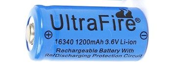 16340CR123A3 6V3 7V charged lithium battery flashlight laser flashlight digital camera 1200mAh