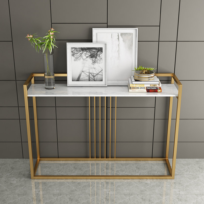Marble Xuanguantai leaning against wall New Chinese style modern minimalist light extravagant Nordic door hall Xuanguan Table wall side table desk desk