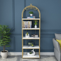 Nordic style bookshelf floor wall side iron shelf living room bedroom light luxury ins creative corner art bookcase