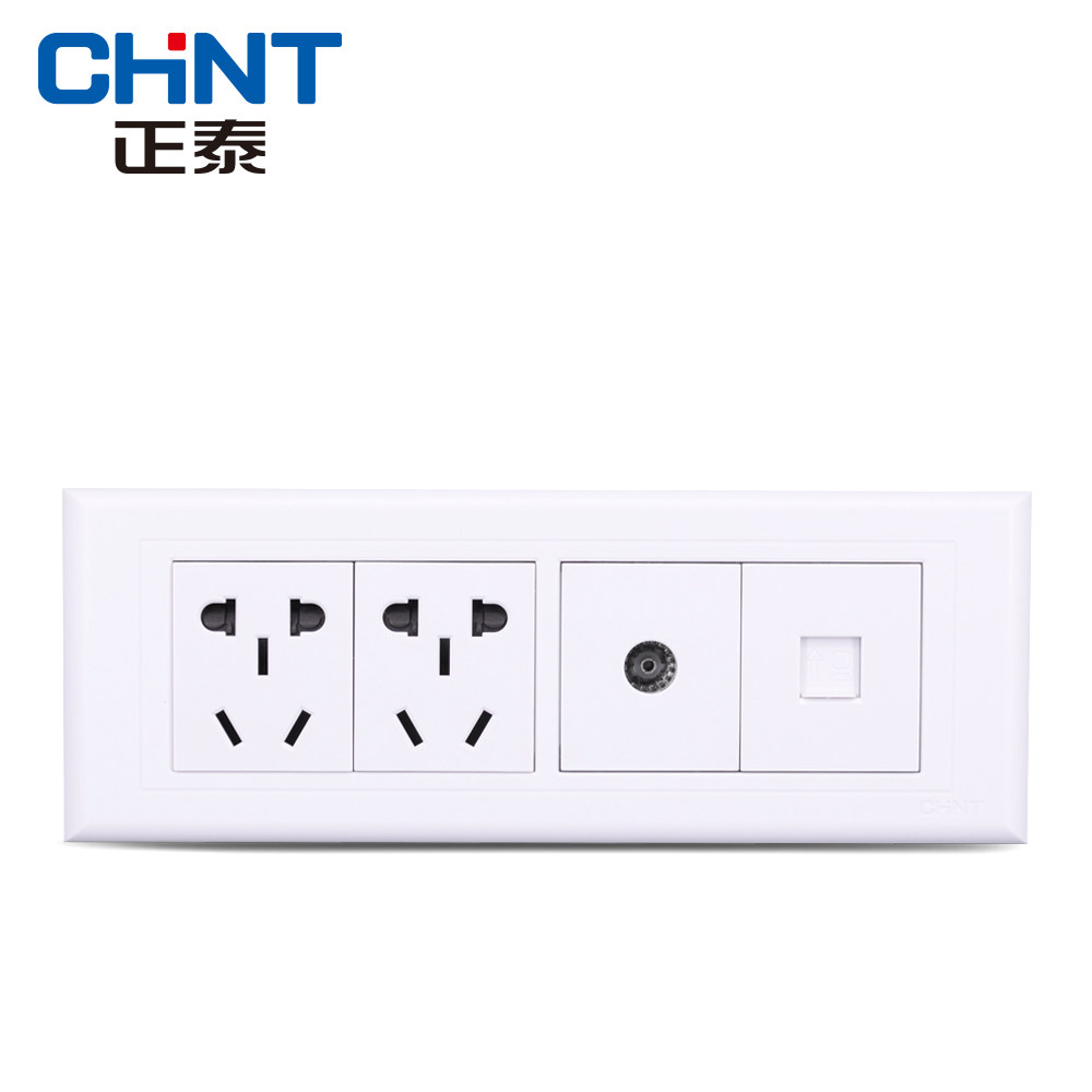 Zhengtai Electrician 118 Switch Socket 5G 4-bit 2-plug TV Computer Zhengtai Cable TV Network Route Ten Holes
