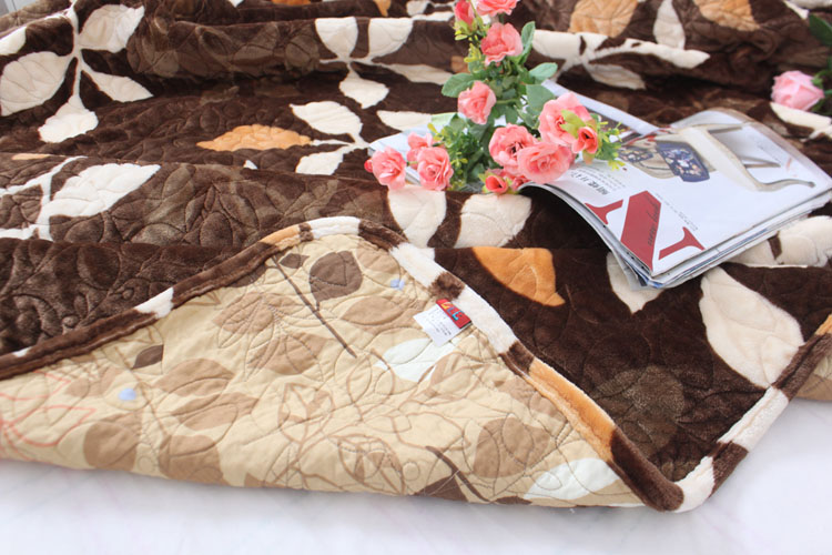Mùa đông sang trọng bộ đồ giường flannel đồng cỏ chăn bông trải giường đệm bông tấm chăn bốn mùa phổ quát drap giường cotton