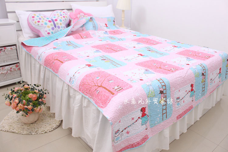 Bộ đồ giường mới teen phim hoạt hình Hàn Quốc bông twill quilted bed bìa mẫu giáo bìa là điều hòa không khí bởi trẻ em