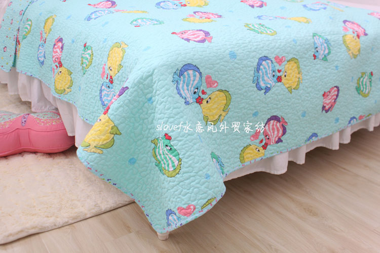 Bộ đồ giường mới teen phim hoạt hình Hàn Quốc bông twill quilted bed bìa mẫu giáo bìa là điều hòa không khí bởi trẻ em