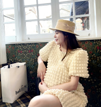 PEIPEI Gestational Maternity Dress Custom Senteal Puff Dress Pregnancy High-end Tandem Dress Summer Outwear Dress Summer Dress Skirt