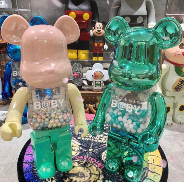 BE@RBRICK BUILDING BEARS VIOLENT Bears first baby pink Thousand-autumn model Handheld paparazzi 400% 