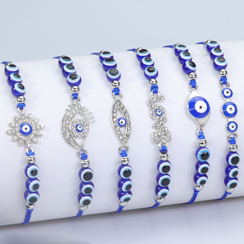 Retro Turkish Blue Eye Woven Bracelet, Personalized Niche Devil's Eye, European and American High-End Accessories