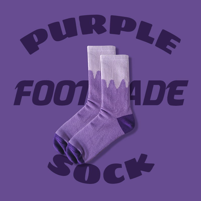 Taro Purple Color-Blocked Melting Socks, Mid-Calf Socks, Purple Sports Socks, Cotton, Internet Celebrity Style, Cute Trendy Brand, Unisex Long Socks Taro Purple Color-Blocked Melting Socks, Mid-Calf Socks, Purple Sports Socks, Cotton, Internet Celebrity Style, Cute Trendy Brand, Unisex Long Socks