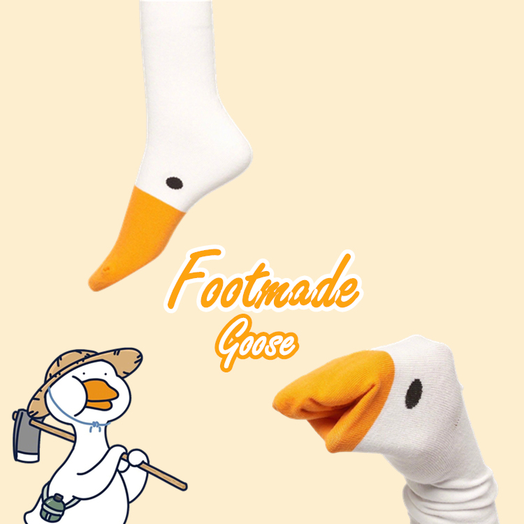 【Gegege】Cute and Funny Mid-Calf Socks, White, Unisex, Funny Cartoon 