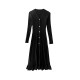 Maternity dress autumn and winter new outerwear single-breasted V-neck loose pleated skirt mid-length knitted long skirt women