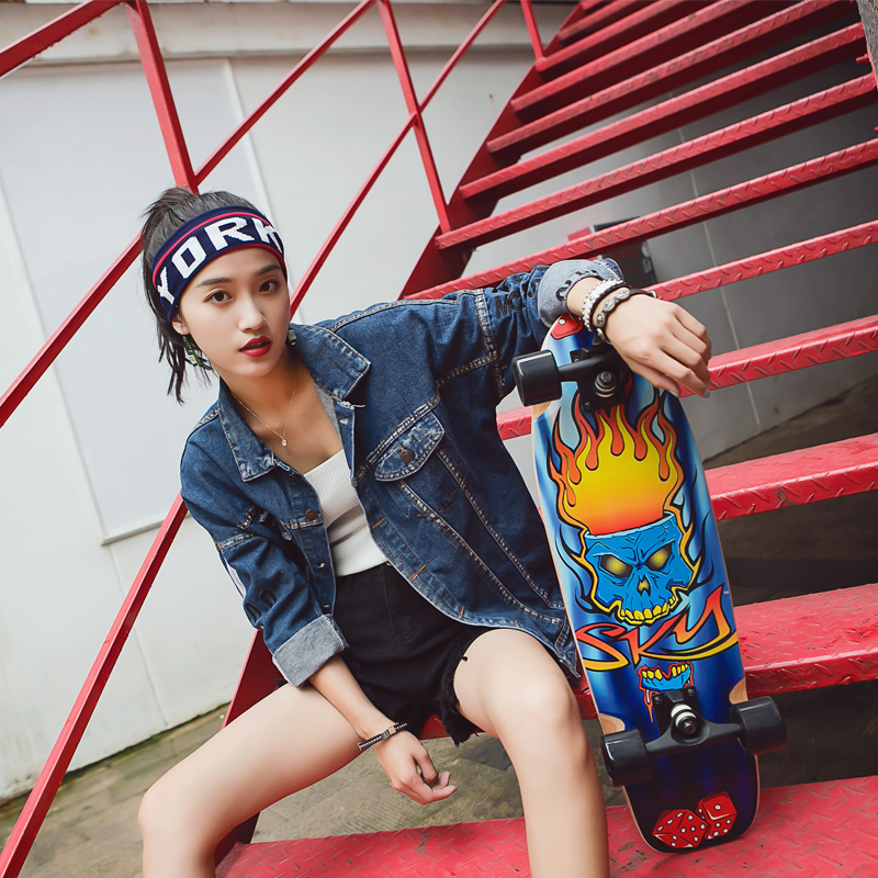 Professional Maple Wood Large Fish Board Men And Women Brush Street Surrogates Four Wheels Adults Scooter Beginners Juvenile Road Skateboard