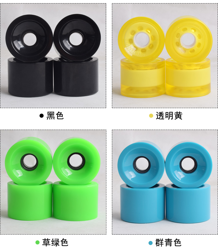 Bánh xe trượt ván 78A cọ đường phố ván dài PU bánh xe mềm bánh xe lớn bốn bánh xe tay ga mặc đôi mềm vênh cá - Trượt băng / Trượt / Thể thao mạo hiểm xe trượt điện