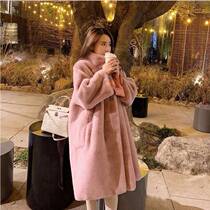Pregnant women winter wear imitation mink fur jacket long Net Red fashion loose thick warm fur coat