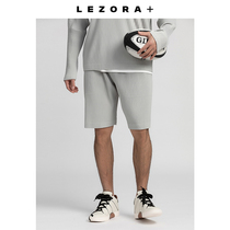 LEZORA Japanese house style fabric thin loose casual five-point pants pleated elastic waist shorts men JF215