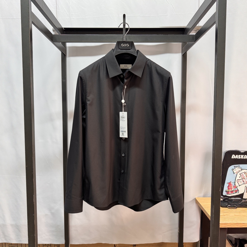 Gxg Men's Wear Black Easy-Care Fabric Business Commuting Long-Sleeve Shirt 2025 Spring New Product G25X031018 Gxg Men's Wear Black Easy-Care Fabric Business Commuting Long-Sleeve Shirt 2025 Spring New Product G25X031018