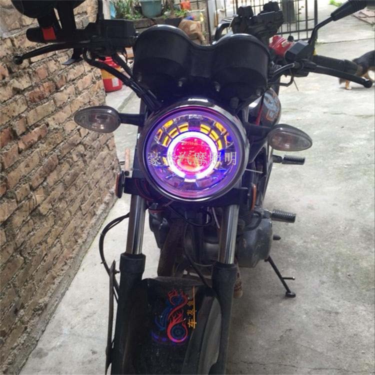 Junchi GT125-5 Prince lắp ráp đèn pha lắp ráp ống kính kép ống kính xenon đèn quỷ mắt thiên thần - Đèn HID xe máy đèn pha xe máy wave alpha