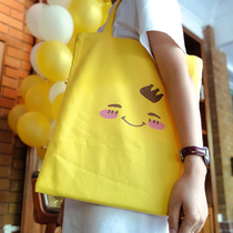 Canvas bag custom logo shopping bag environmental protection bag custom single sale smiley face