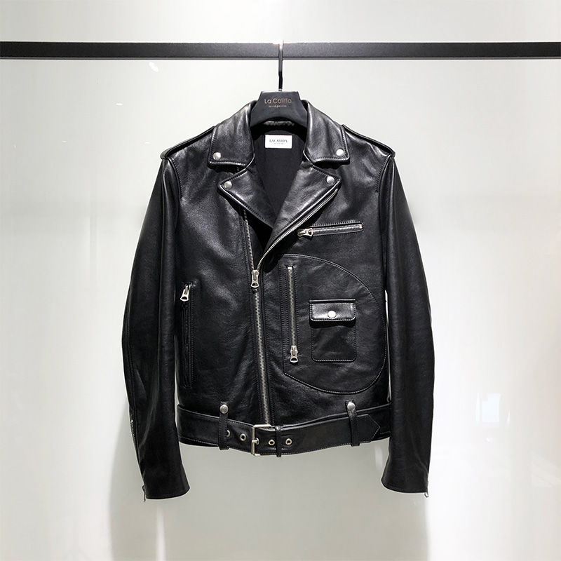 LA CALIFFA designer J24 Swedish fashion version of the head - layer semi - vegetable tanned cow leather coat