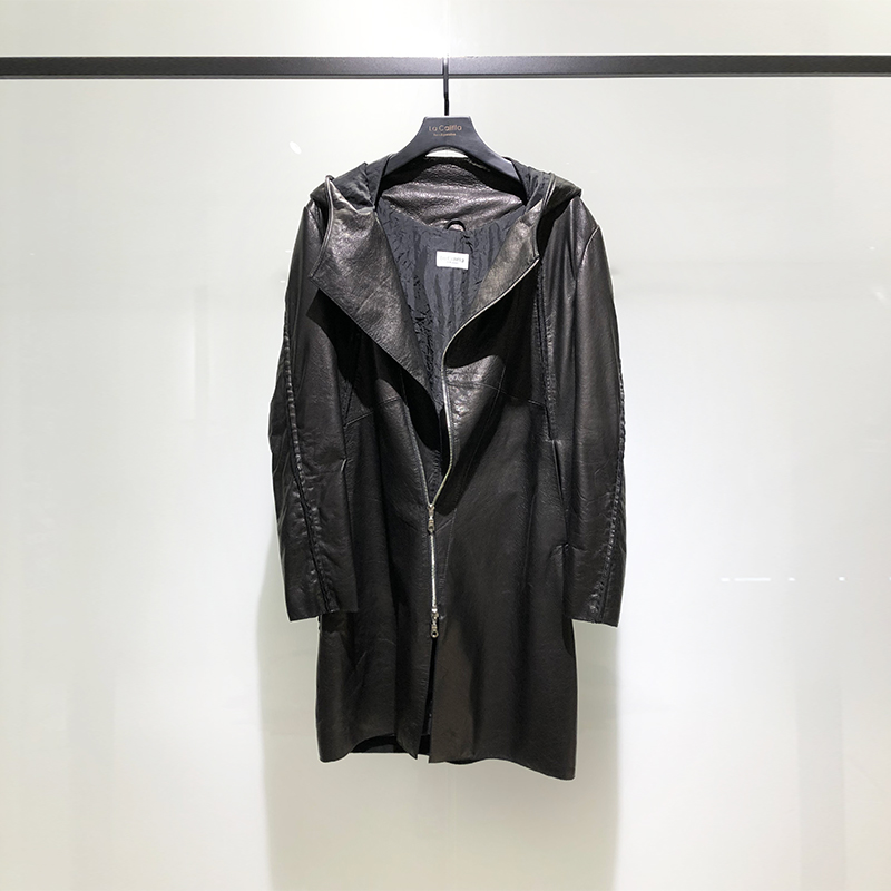 LA CALIFFA Japanese Designer Tokyo Buyer Shop Dark Wind Goat Leather Men's Trench Coat