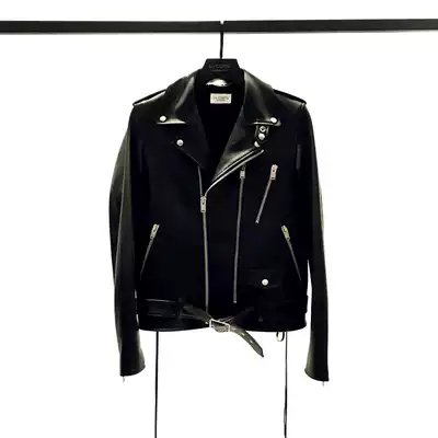 Cloud mud is different from the L17 SLP wind imported sheepskin Huang Zitao GD with the same belt motorcycle jacket leather