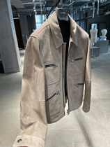 LA CALIFFA Overbearing president style Yami gray TF style South African suede lambskin denim jacket