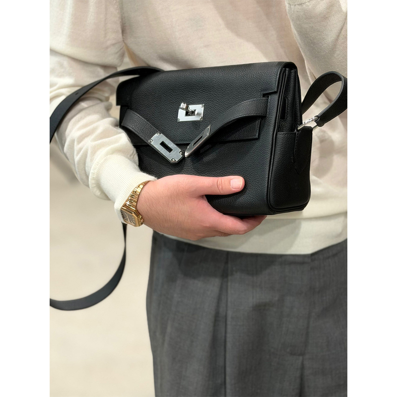 Lacaliffa” French Haas Original Togo Calfskin Leather, Hand-Sewn with Waxed Thread” Kelly Messenger Bag
