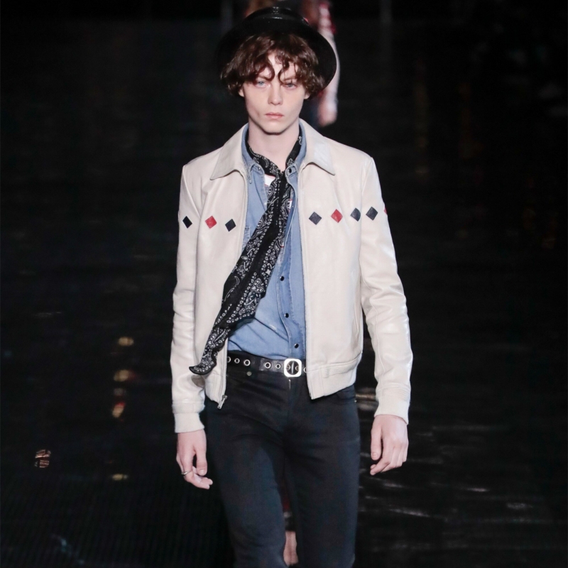 LA CALIFFA French SLP style teddy American leather embryo crack white cowhide jacket leather