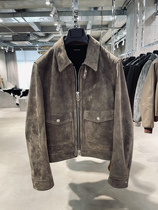 LA CALIFFA SUPER HIGH END niche turtle dove coffee suede lambskin A2 flight jacket