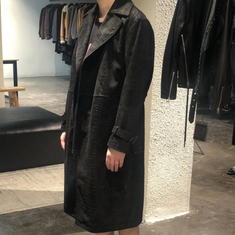 LA CALIFFA dark wind mill face crocodile ripples CR-X solid cut sashimi men's wind clothing