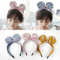 Childrens hair accessories cute cloth flower rabbit ear wide-edge hair hoop baby non-slip headband girl tidal pressure hairpin