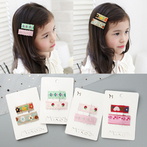 Baby ethnic embroidery hairclip Korean version of childrens bbclip Princess banghai side clip hair accessories girl cute hair clip