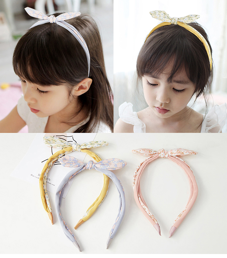 Children's hair band Korean cute rabbit ears hair band Baby wild tie knot cross hairpin pressure hair little girl hair ornament