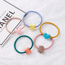 Childrens color cartoon hair circle Baby frosted bear flower head rope girls do not hurt hair tie hair rope rubber band