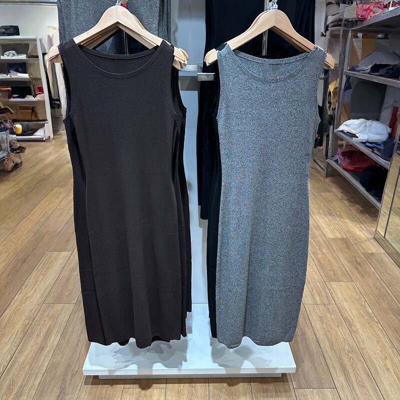 Machine Washable Ribbed Knit Dress/Sleeveless Women's Dress 2026 Summer New Style Slim Fit 488722