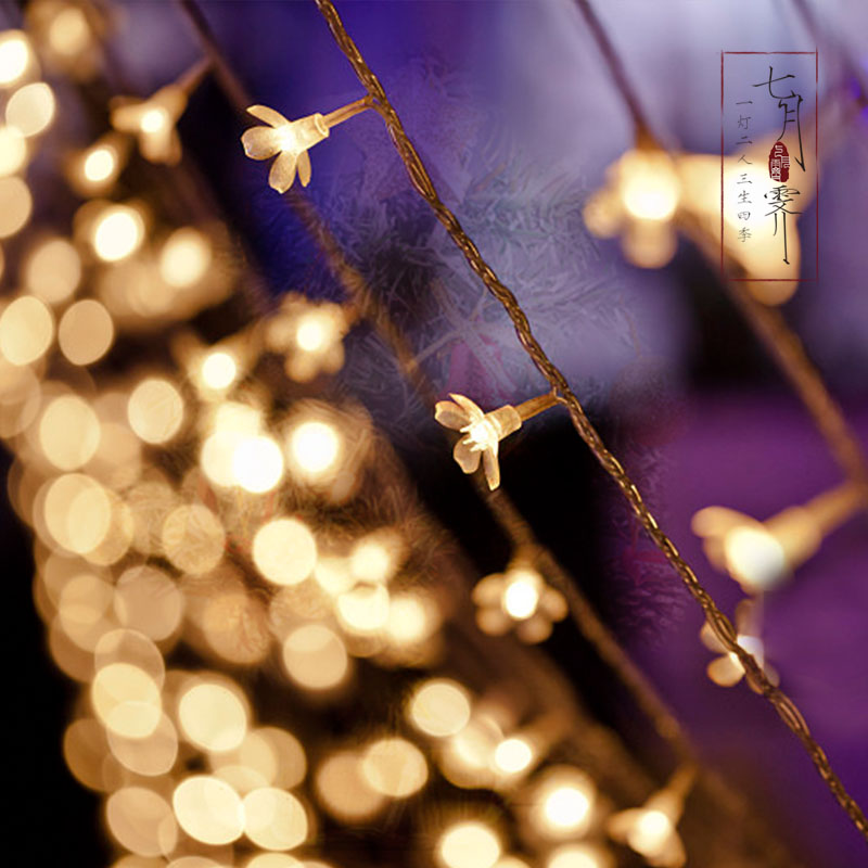 Spring Shine Peach Blossom Light String Spring Peach Blossom Led Colorful Lights Wedding Celebration Christmas Festival Festive Decorations