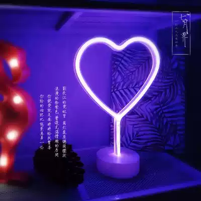 ins night light led neon light with Nordic bedroom room decoration creative layout bar atmosphere photo props