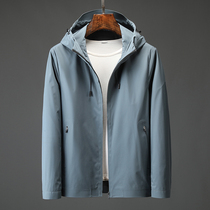 Spring Windproof waterproof Outdoor Lianhood jacket Mens business Leisure temperament Body Pressure Gel Jacket Man