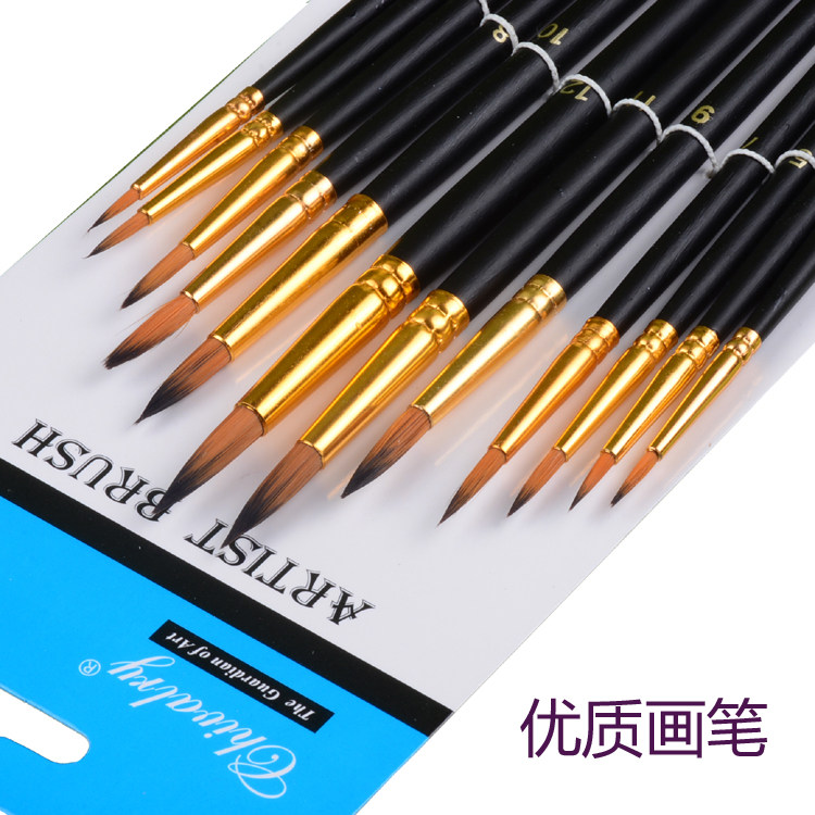 Student art brush tip brush gouache watercolor acrylic oil paint painting brush children painting handmade materials